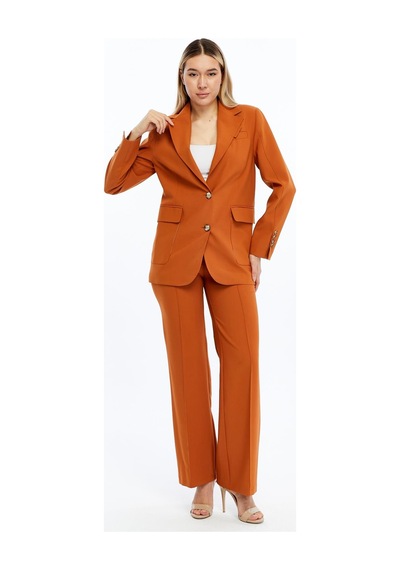Selectmoda Kadın Önü Dikişli Kumaş Pantolon Tarçın