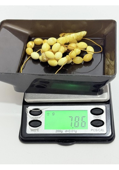 Doğal Kaya Damla Kraliçe Kehribar Tesbih 33lük 7,80 Gram K014