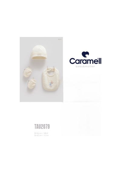 Caramell My Baby Kumsal 4lü Takım Aksesuar Eldiven Önlük Bere Soft Color 2079 Ekru Ekru
