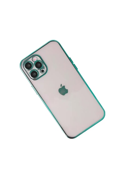 Apple iPhone Uyumlu 12 Pro Kılıf Lensli Silikon - Yeşil Çok Renkli