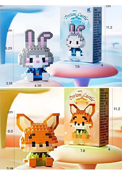 Bricks Premium Seri Yeni Stil Nick Wild - Judy Hopps Zootropolis Figür3d Puzzle Yapboz Hediye Hobi