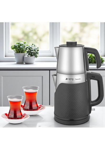 King Tremolo Kcm335 Çay Makinesi Inox 1,2 Litre Demlik Kapasitesi Paslanmaz Çelik Gövde Ve Demlik İle Şık Tasarım