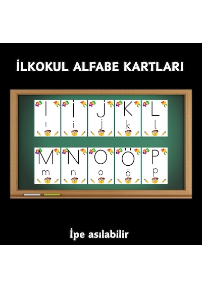İlkokul Alfabe Kartları 03 Asılabilir