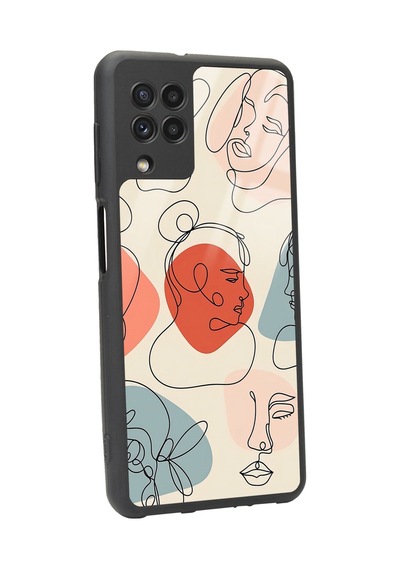 Samsung Uyumlu A-22 Nude Maske Tasarımlı Glossy Telefon Kılıfı Çok Renkli