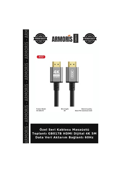 Özel Seri Kablosu Masaüstü Toplantı Gb017b Hdmı Dijital 4k 5m Data Veri Aktarım Bağlantı 60hz