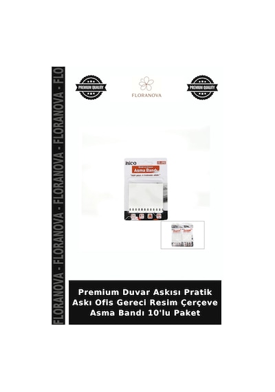 Premium Duvar Askısı Pratik Askı Ofis Gereci Resim Çerçeve Asma Bandı 10'lu Paket