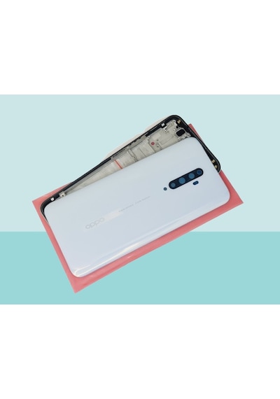 Oppo Reno 2z Uyumlu Full Kasa Arka Kapak Batarya Kapağı - Beyaz Çok Renkli