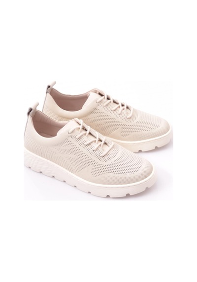 Dgn 25219 Kadın Bağcikli Sneaker Ayakkabi Kırık Beyaz
