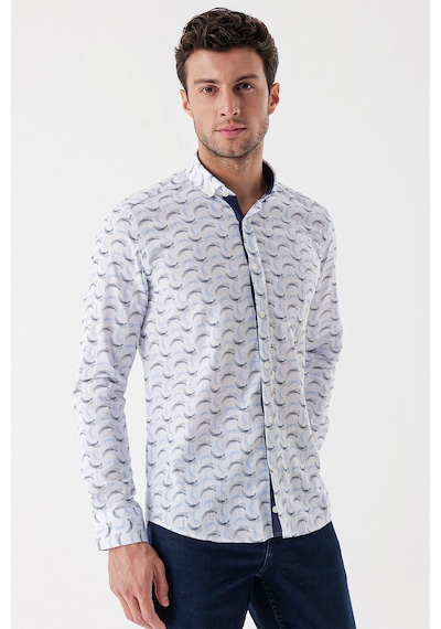 İmza Beyaz Uzun Kollu Baskılı Bez Ayağı Cepsiz Garnili Klasik Slim Fit Dar Kesim Gömlek 1004230228 Leylak Beyaz İmza Beyaz Uzun Kollu Baskılı Bez Ayağı Cepsiz Garnili Klasik Slim Fit Dar Kesim Gömlek 1004230228 Leylak Beyaz