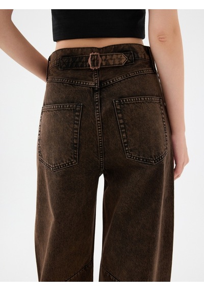 Baggy Regular Fit Kadın Pantolon Denim