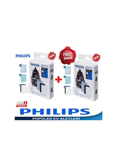 Phılıps Uyumlu Fc 8475 Powerpro Compact Hepa Filtre Seti 2 Kutu (409369541)