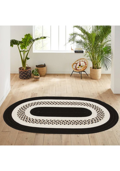 Rovigo Home Dijital Baskı Yıkanabilir Kaymaz Taban Oval Halı RVG7179 Çok Renkli