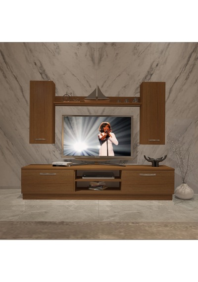 Decoraktiv Eko 5db Mdf Dvd Tv Ünitesi Tv Sehpası Ceviz