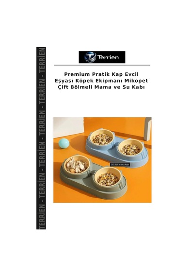 Premium Pratik Kap Evcil Eşyası Köpek Ekipmanı Mikopet Çift Bölmeli Mama Ve Su Kabı