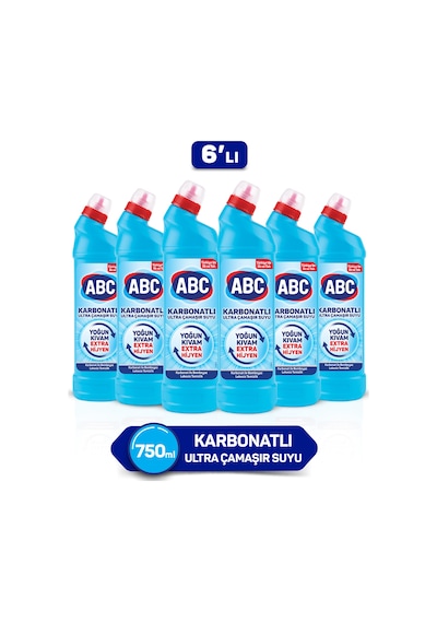 ABC Karbonatlı Ultra Çamaşır Suyu 6 x 750 ML