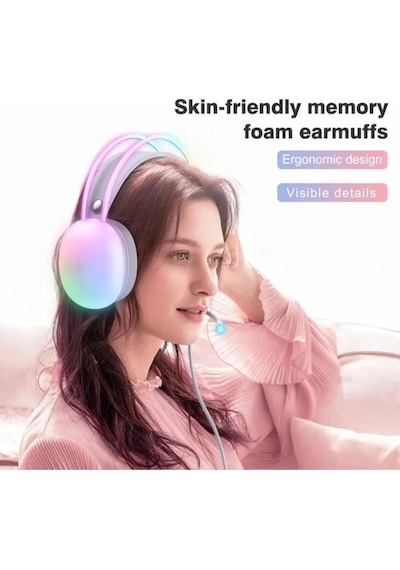 Rainwork 7.1 Rgb Transparan Led Effect Gaming Headset Oyuncu Gaming Kulaklık Ct-x8