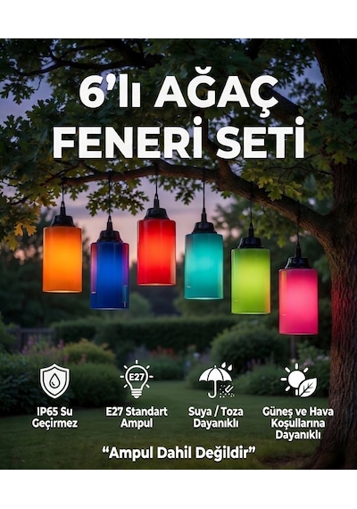 Neon Ağaç Feneri 6'lı Set