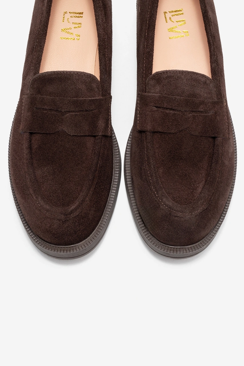 Luvishoes Luvi Shoes Pline Kahverengi Süet Hakiki Deri Kadın Loafer Ayakkabı Kahve Süet