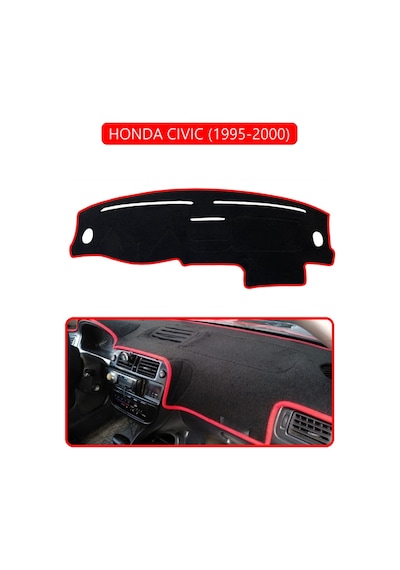 Honda Cıvıc 1995-2000torpido Koruma Halısı Kırmızı Kenar