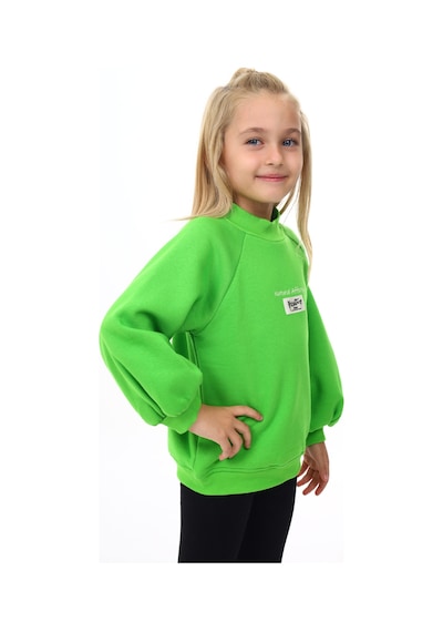 Toontoy Kız Çocuk Baskılı Sweatshirt Fıstık Yeşili
