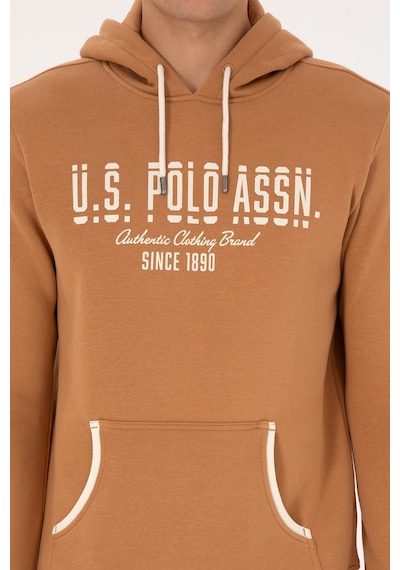 U.S. Polo Assn. Erkek Regular Fit Kapüşonlu Camel Sweatshirt 50315527-VR015
