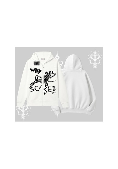 Tarzsokak Beyaz Hırka Sweatshirt Why Are U Scared