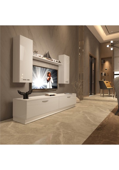 Decoraktiv Eko 5db Slm Std Tv Ünitesi Tv Sehpası Beyaz