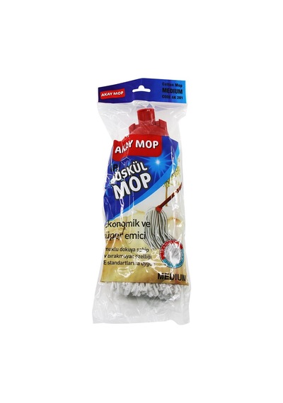 Go İthalat Medıum Örgülü İpli Püskül Pamuk Mop Çok Renkli