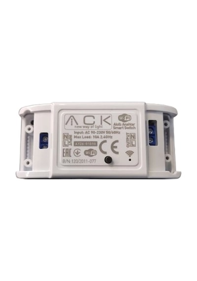 Ack Wifi Röle Akıllı Anahtar Switch Wi-fi İle Uzaktan Smart Kontrol 90-230v 10a Ip20