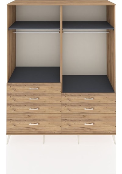 Kronos Gardrop 4 Raflı 7 Çekmeceli 2 Askılı 176x59x221 Çam-antrasit/çam Antrasit/çam Kronos Gardrop 4 Raflı 7 Çekmeceli 2 Askılı 176x59x221 Çam-antrasit/çam Antrasit/çam