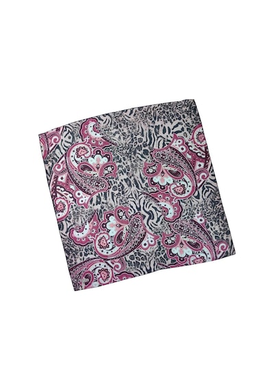 Mim Eşarp Emilya Fres Krep Leopar Desenli Eşarp 90x90 Cm Gri - Bordo