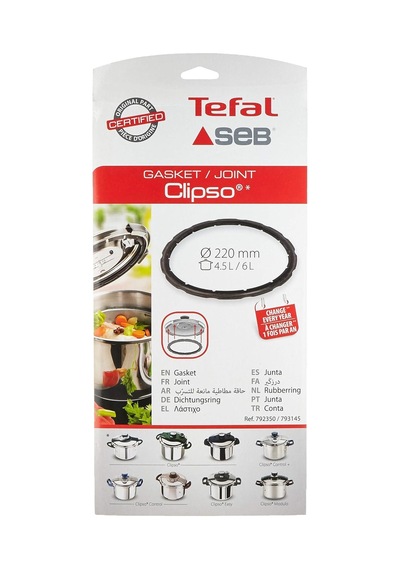Seb 4,5l/6l Paslanmaz Çelik Conta Ø 220 Mm Clipso, Clipso Control, Easy, Modulo 792350-793145 Düdüklü Tencereler Çok Renkli
