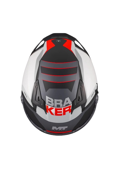 Mt Helmets Breaker Sv Inception B5 Kapalı Kask Siyah - Beyaz - Kırmızı