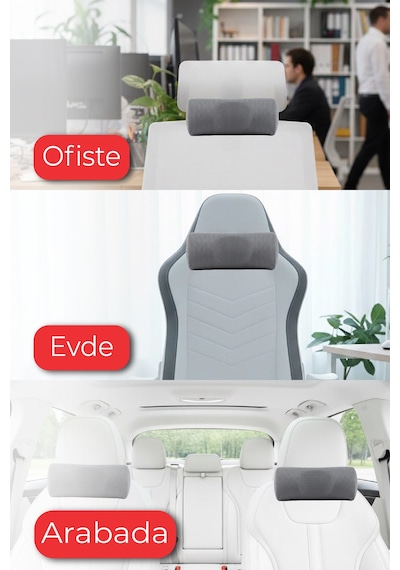 Viscofoam Carfort Küçük Visco Araç Boyun Yastığı – Ortopedik Oto Koltuk Boyun Desteği - Araç Yastığı - Gri | Ergo Travel