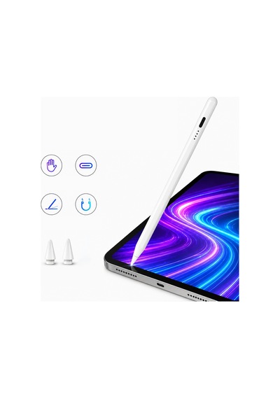 İpad Pro 11 2/3/4 Nesil İle Uyumlu Notepen Gen3 Stylus Kalem Avuç İçi Algılama Eğim Destekli Beyaz