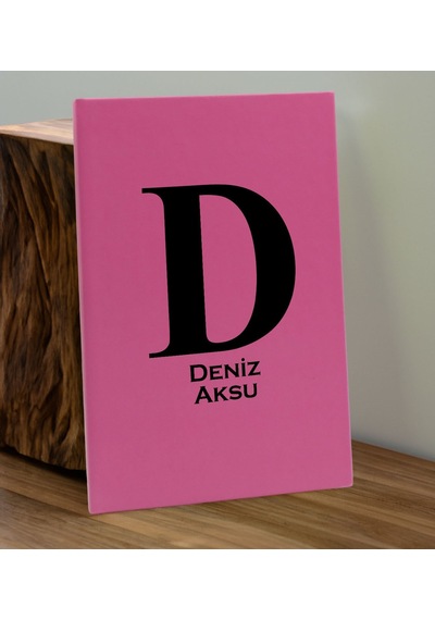 Bk Gift Kişiye Özel İsimli Pembe Defter Ve Fuşya Cam Matara Hediye Seti-5, Sevgiliye Hediye, Arkadaşa Hediye, Yeni İş Hediyesi