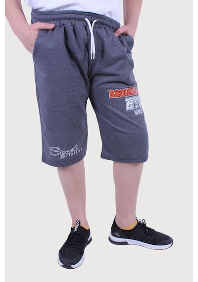 Fyk Kids Panios Kids Erkek Çocuk Baskılı Broklyn Yazı Detaylı Kapri-şort Füme
