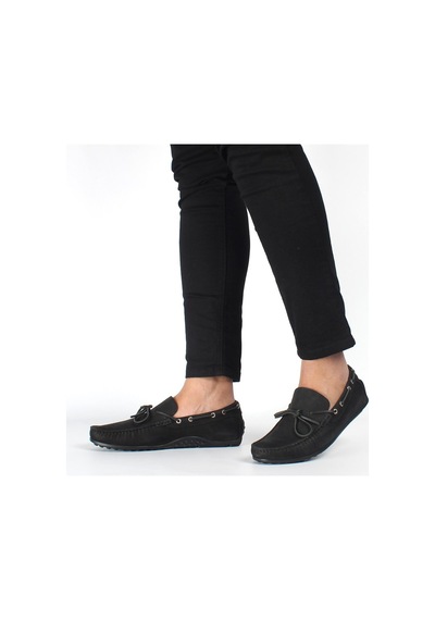 Erkek Siyah Nubuk Deri Loafer