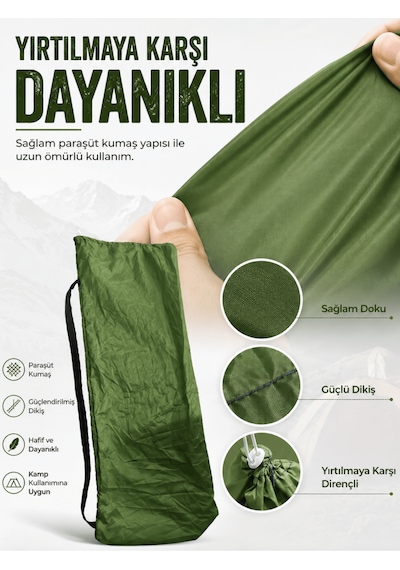 Beylini Lastikli Kamp Sandalyesi Kılıfı Omuz Askılı Piknik Plaj Piknik Katlanır Sandalye Taşıma Çantası Paraşüt Kumaş 40 X 105 Cm Yeşil