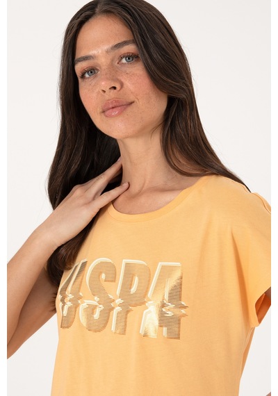 U.S. Polo Assn. Kadın Turuncu Bisiklet Yaka Tişört 50299764-VR202