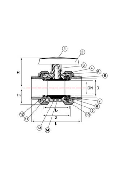 U Pvc Küresel Vana Yapıştırma Muflu 40 Mm Pimtaş