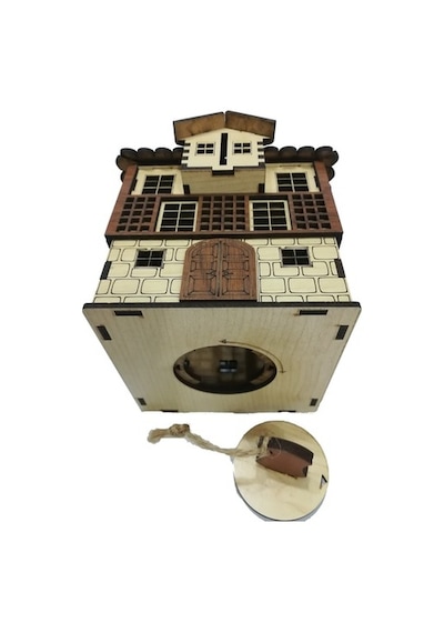 Kişiye Özel, Kilitli, Ahşap Kumbara Ve Tip Box-Tarihi Ev Kumbara