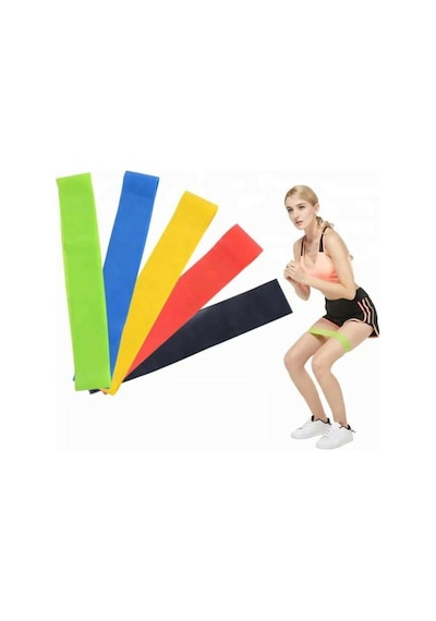 Pilates & Spor Direnç Lastiği 5 Farklı Dirençli Loop Set