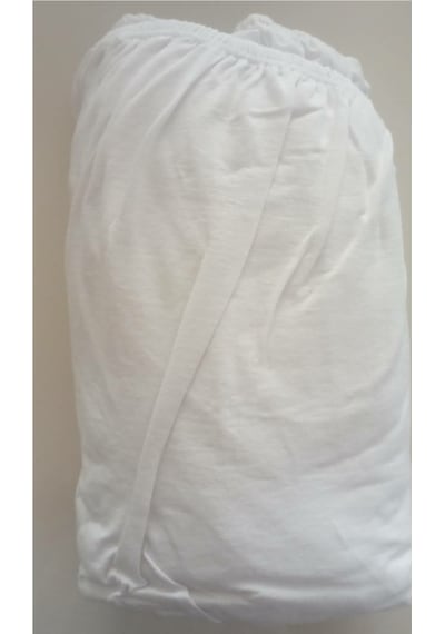 Altın Karma Jersey Penye Pamuklu 180x200 Cm Çift Kişilik Lastikli Çarşaf Beyaz Beyaz