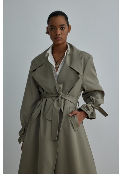 Suud Collection Açık Haki Rowe Gabardin Trençkot