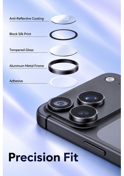 İphone 18 Pro / İphone 18 Pro Max Uyumlu Kamera Lens Koruyucu Siyah