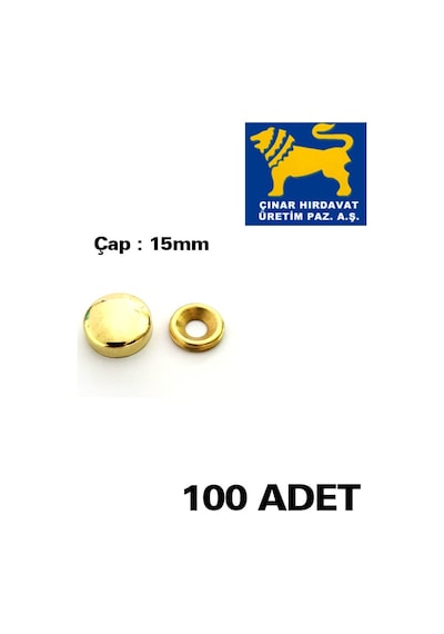 Arslan Mamulleri Vida Kapağı 15 Mm Sarı 100 Adet