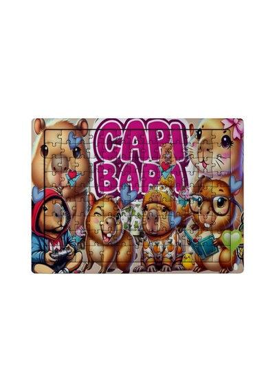 Ghostbastır Design Capibara 99 Parça Ayaklı Puzzle Dekoratif Çocuk Yapbozu 020
