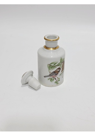 Limoges Kuş Desenli Porselen Parfüm Şişesi 14,5x6x6cm