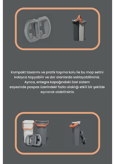 Kolombo Kirli Ve Temiz Suyu Ayıran Dikey Temzilik Seti Mop Paspas